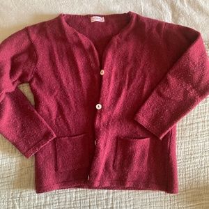 La Coqueta red winter cardigan
